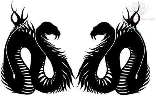 Dragon Snakes Lowerback Tattoo Design